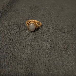 Silver ring with blue stone